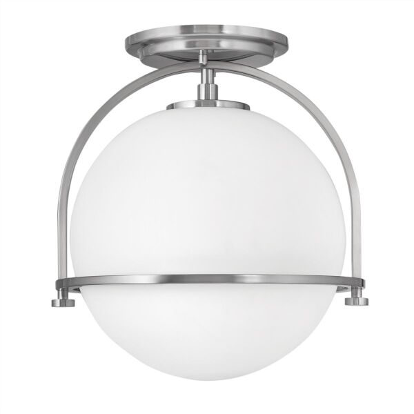 Quintiesse - Somerset - QN-SOMERSET-F-O-BN - Brushed Nickel Opal Glass Flush Ceiling Light