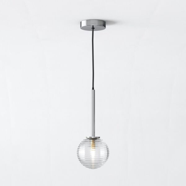 Astro Lighting - Tacoma - 5036003 & 1429026 - Chrome Clear Ribbed Glass IP44 Ceiling Pendant Light