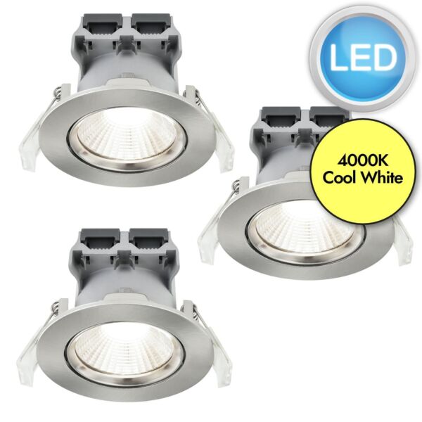 Nordlux - Set of 3 Fremont - 47870132 - LED Steel Recessed Ceiling Downlights