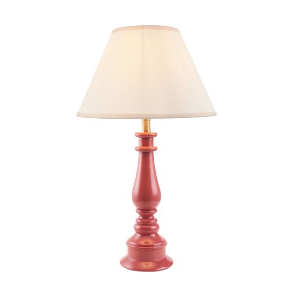 Endon Lighting - Myrtle & Ivy 30cm - 114907 - Pink Warm Brass Vintage White Table Lamp With Shade