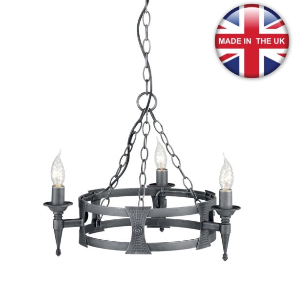 Elstead - Saxon SAX3-BLK-SIL Chandelier