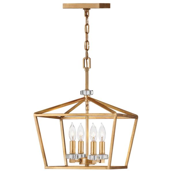 Quintiesse - Stinson - QN-STINSON-4P-M-DBR - Distressed Brass 4 Light Ceiling Pendant Light