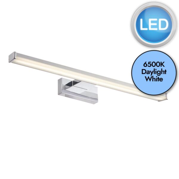 Endon Lighting - Axis - 76658 - LED Chrome Frosted IP44 Bathroom Strip Wall Light