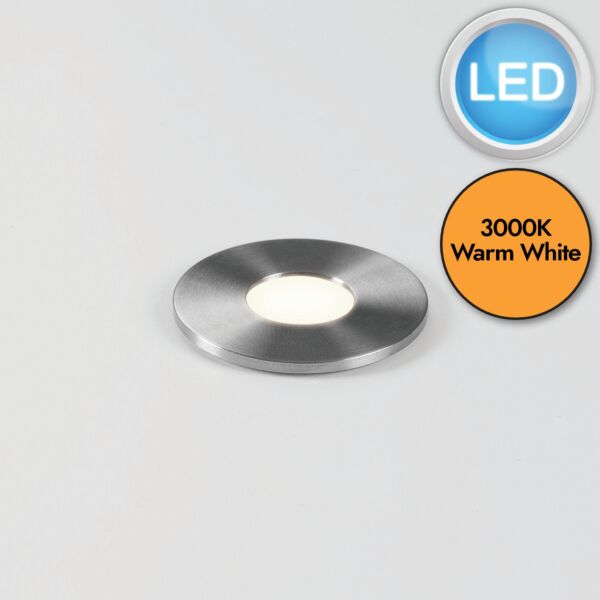 Astro Lighting - Terra Round 28 LED 1201005 - IP65 Brushed Stainless Steel Ground Light