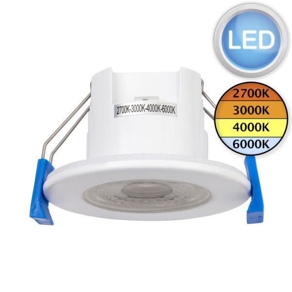 Saxby Lighting - ShieldLITE - 108763 - LED White Clear IP65 Bathroom Recessed Ceiling Downlight