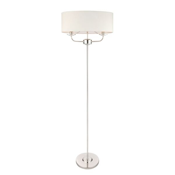 Endon Lighting - Nixon - 60803 - Nickel Vintage White 2 Light Floor Lamp