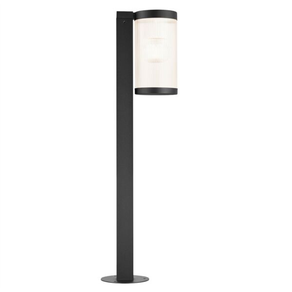 Nordlux - Coupar - 2218088003 - Black Clear Ribbed Glass IP54 Outdoor Post Light