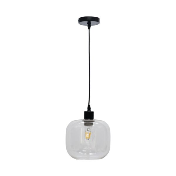 Bletch - Clear Glass with Black Pendant Fitting