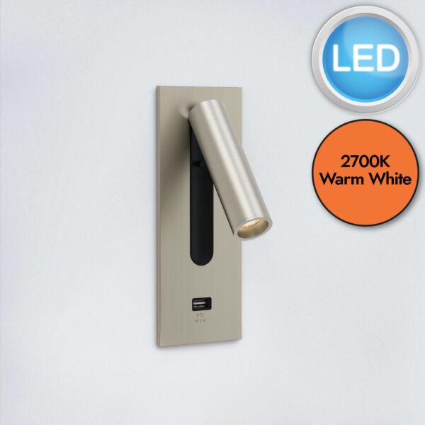 Astro Lighting - Fuse - 1215084 - LED Nickel Reading Wall Light