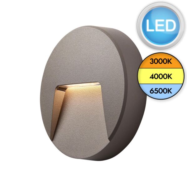 Saxby Lighting - Severus - 95285 - LED Grey Clear IP65 Round Outdoor Recessed Marker Light