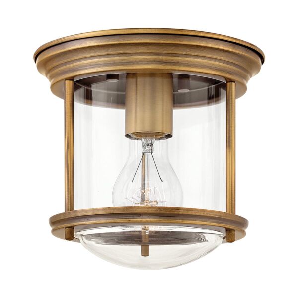 Quintiesse - QN-HADRIAN-MINI-F-BR-CLEAR - Hadrian 1 Light Flush Mount - Clear Glass - Brushed Bronze