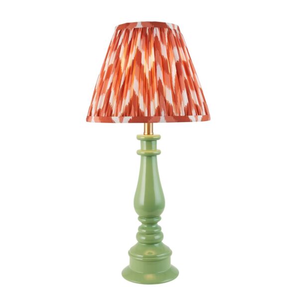 Endon Lighting - Myrtle & Zigzag 25cm - 116338 - Green Warm Brass Orange Table Lamp With Shade