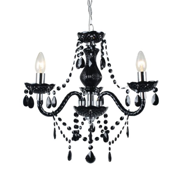 Black and Chrome Marie Therese Style 3 x 40W Chandelier