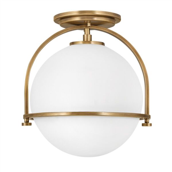 Quintiesse - Somerset - QN-SOMERSET-F-O-HB - Heritage Brass Opal Glass Flush Ceiling Light