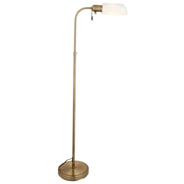 Endon Lighting - Pharmacy - 114204 - Antique Brass Opal Glass Floor Reading Lamp