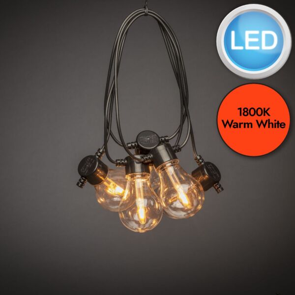 Konstsmide - Festoon LED light set 10 amber replaceable bulb - 2391-800EE