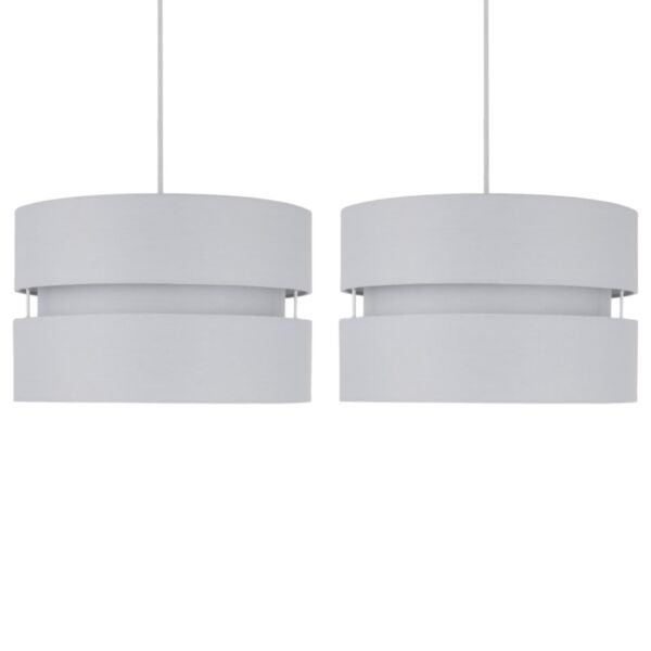 Pair of Light Grey Layered Easy Fit Light Shades