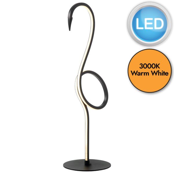 Elstead Lighting - Flamingo - FLAMINGO-TL-BLK - LED Black Table Lamp With Shade