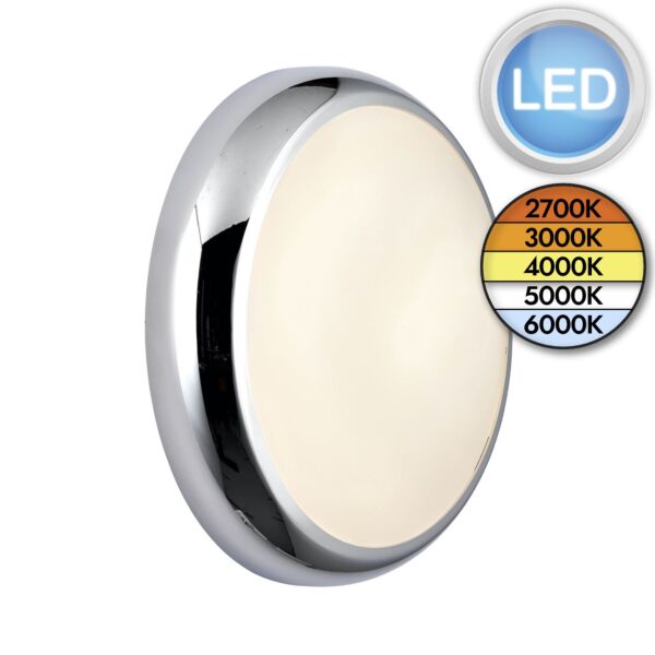 Saxby Lighting - Saxby HeroULTRA - 113960 & 113965 - LED Chrome Opal IP65 Outdoor Bulkhead Light