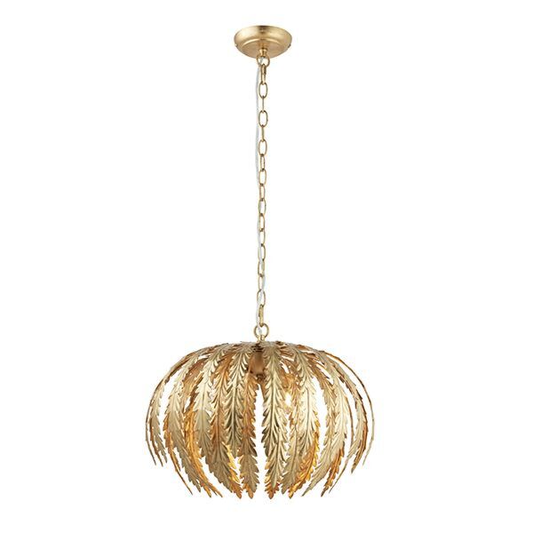 Endon Lighting - Delphine - 76360 - Gold Leaf 3 Light Ceiling Pendant Light