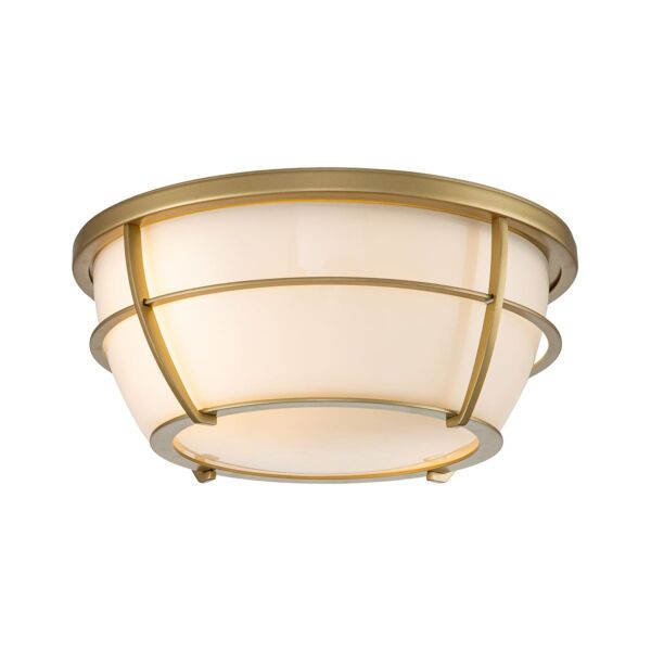 Quoizel Lighting - Chance - QZ-CHANCE-F-PNBR - Natural Brass Opal Glass 2 Light IP44 Bathroom Ceiling Flush Light