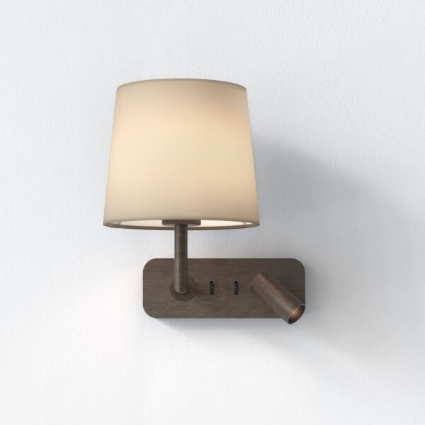 Astro Lighting - Side by Side - 1406004 - Bronze Excluding Shade Reading Wall Light