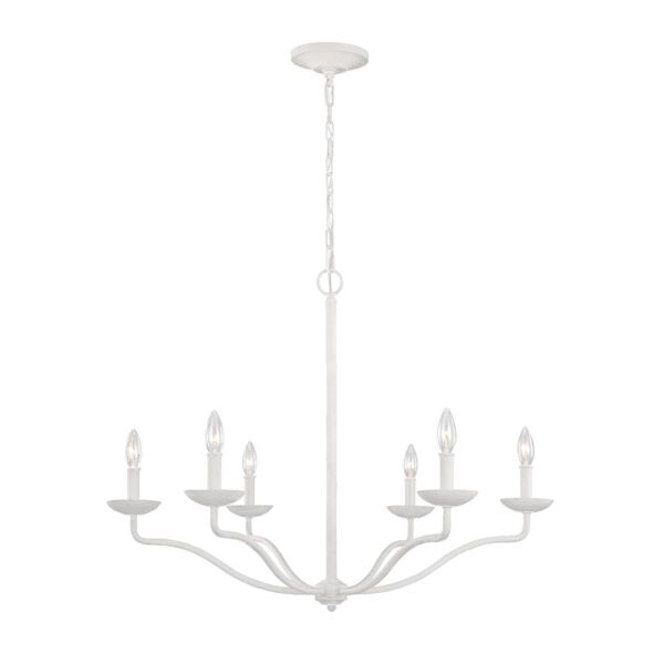 Feiss Lighting - Annie - FE-ANNIE6-PSW - Plaster White 6 Light Chandelier