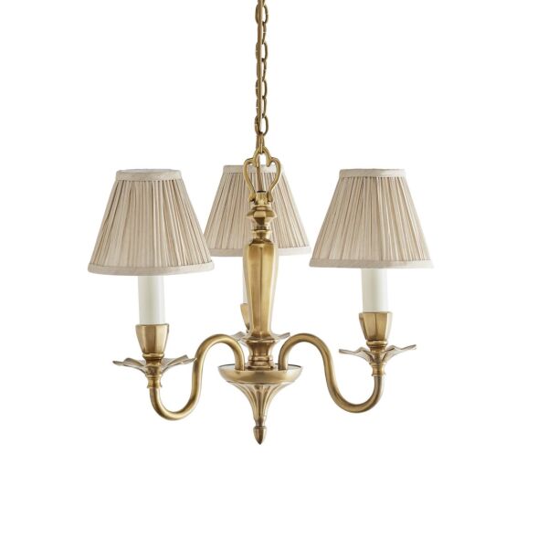 Interiors 1900 - Asquith - 63795 - Solid Brass Beige 3 Light Chandelier