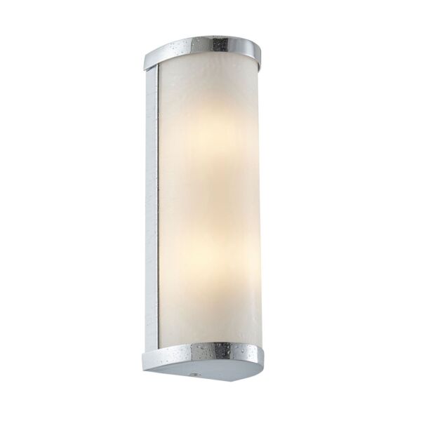 Saxby Lighting - Ice - 39363 - Chrome Opal Glass 2 Light IP44 Bathroom Wall Light