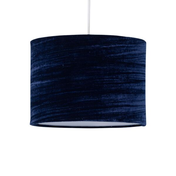 Navy Blue Crushed Velvet 25cm Pendant Lightshade