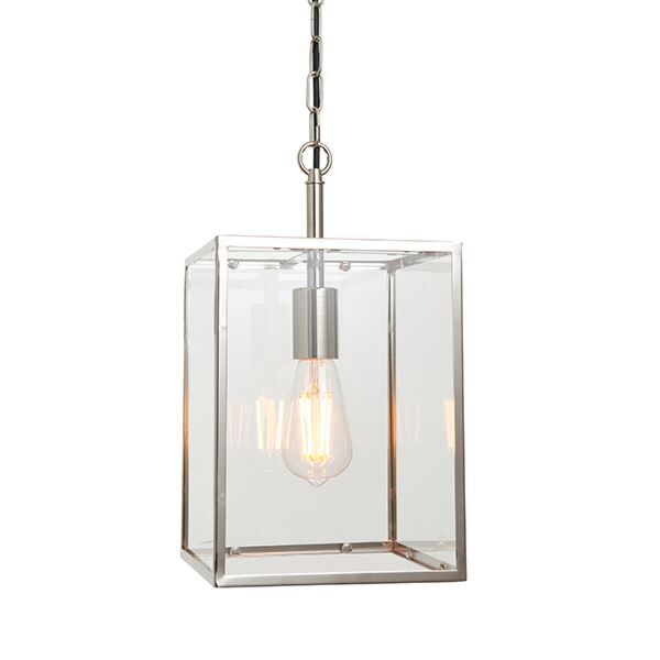 Endon Lighting - Hadden - 76228 - Nickel Clear Glass Ceiling Pendant Light