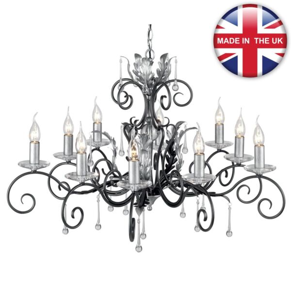 Elstead - Amarilli AML10-BLK-SILVER Chandelier