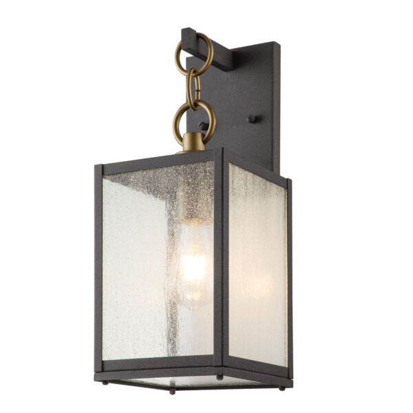 Quintiesse - Lahden - QN-LAHDEN2-M-WZC - Zinc Clear Seeded Glass IP44 Outdoor Wall Light