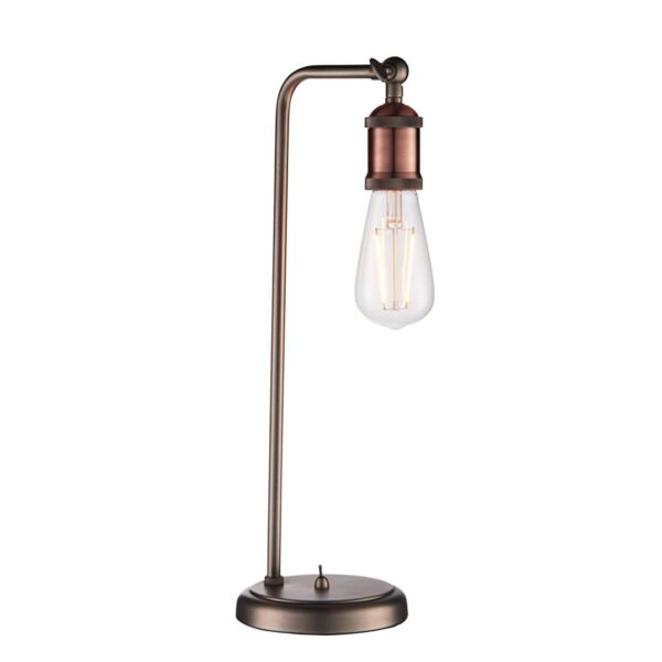 Endon Lighting - Hal - 76339 - Antique Pewter Aged Copper Table Lamp