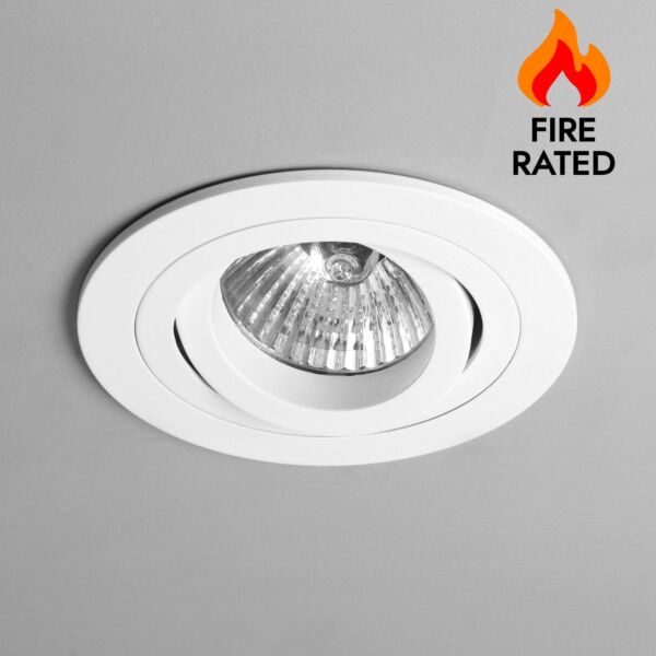 Astro Lighting - Taro Round Adjustable Fire-Rated 1240028 - Fire Rated Matt White Downlight/Recessed Spot Light