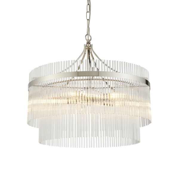 Endon Lighting - Marietta - 104112 - Nickel Clear Glass 5 Light Ceiling Pendant Light