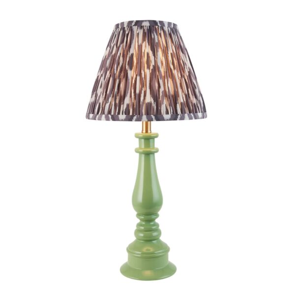 Endon Lighting - Myrtle & Ikat 25cm - 116339 - Green Warm Brass Grey Table Lamp With Shade