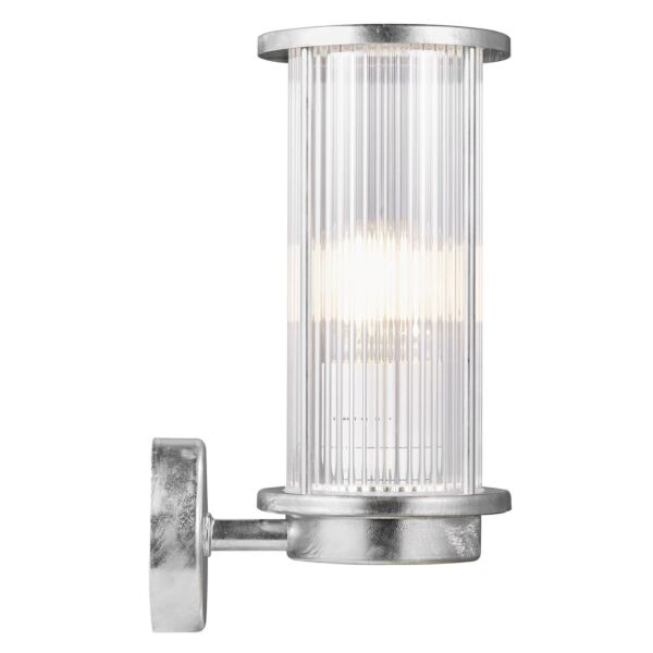 Nordlux - Linton - 2218281031 - Galvanized Steel Clear Ribbed Glass IP54 Outdoor Wall Light