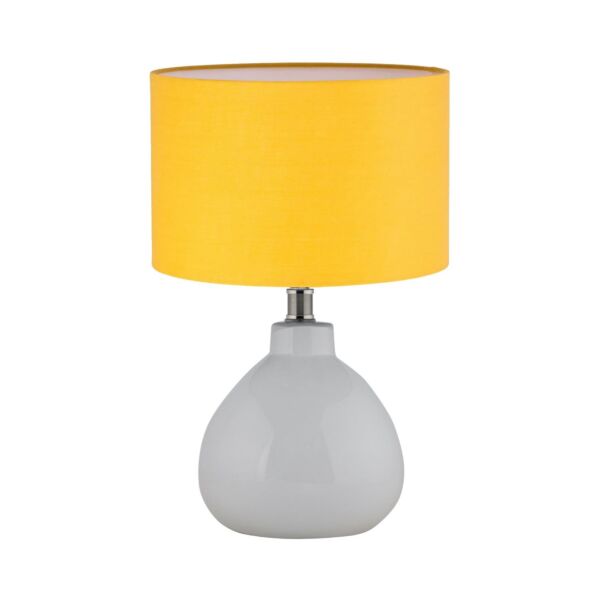 Tuscan - White Ceramic Lamp with Ochre Shade