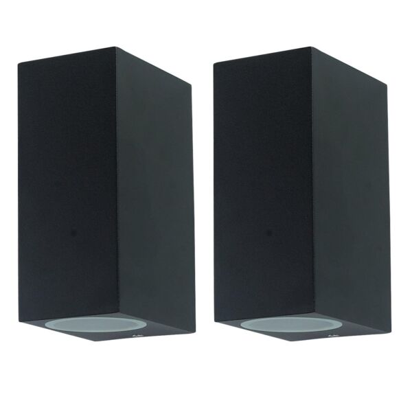 Set of 2 Falmouth - Black Up Down Outdoor IP44 Wall Lights