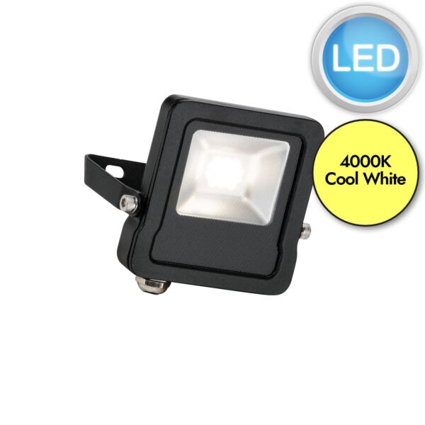 Saxby Lighting - Surge - 78962 - LED Black Clear Glass IP65 10W Outdoor Floodlight