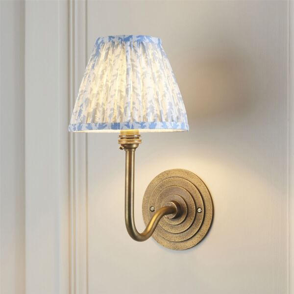 Endon Lighting - Halo - 115464 - Antique Brass Blue Wall Light