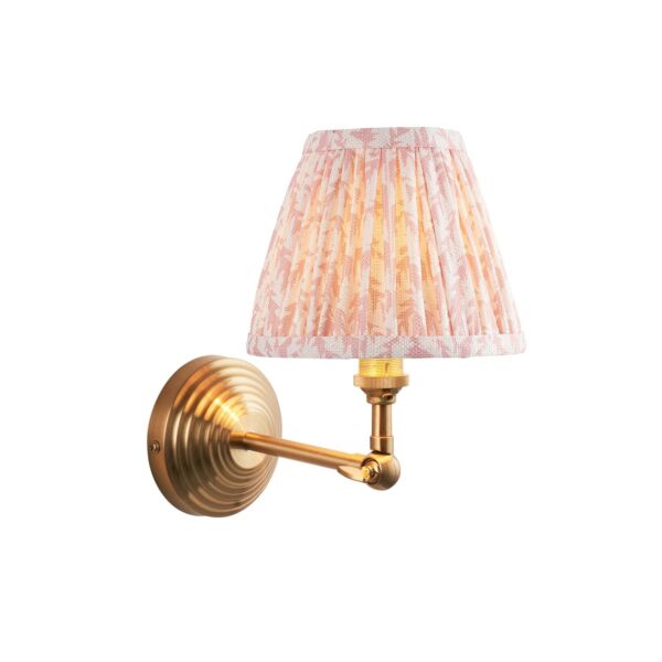 Endon Lighting - Obelisk Wing & Leaf 16cm - 115709 - Aged Brass Peach Wall Light