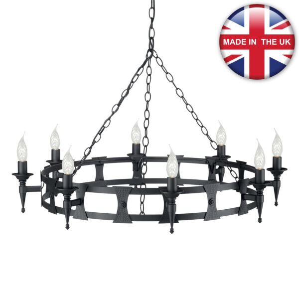 Elstead - Saxon SAX8-BLK Chandelier