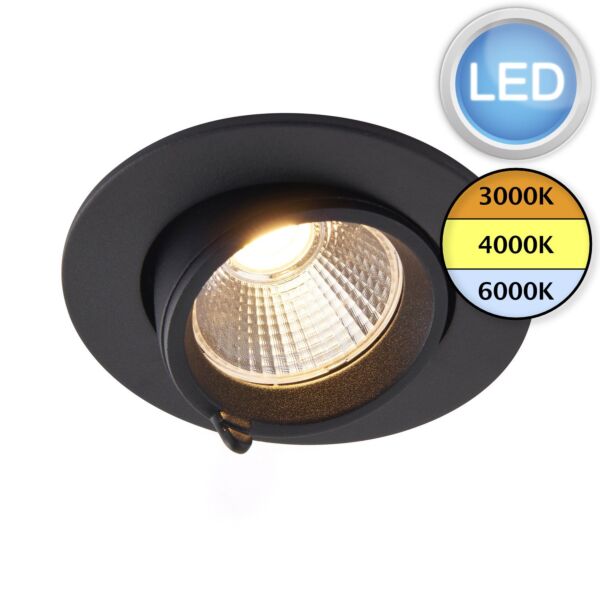 Saxby Lighting - Axial CCT - 108292 - LED Black Clear Recessed Ceiling Downlight