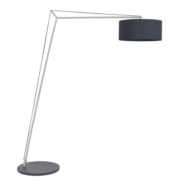 Presence - Matt Nickel Floor Lamp with Black Shade