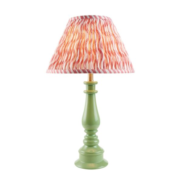 Endon Lighting - Myrtle & Ripple 30cm - 114919 - Green Warm Brass Pink Table Lamp With Shade