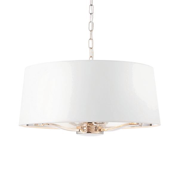 Endon Lighting - Harvey - 73021 - Nickel Vintage White 3 Light Ceiling Pendant Light