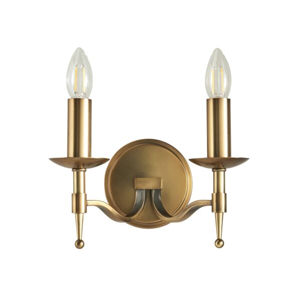 Interiors 1900 - Stanford - CA1W2B - Antique Brass 2 Light Wall Light