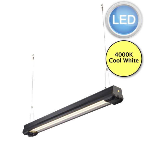 Saxby Lighting - Helios Linear - 106747 - LED Black Bar Ceiling Pendant Light